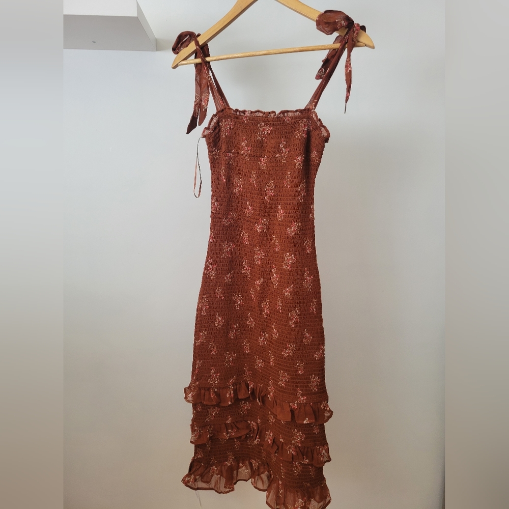 Abercrombie Tie Strapped Mock Midi Dress